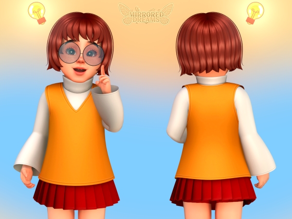Mix Velma's Outfit Glasses (Toddler) - The Sims 4 Custom Content