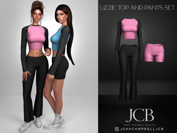 Alpha LIZZIE TOP AND PANTS SET by Joan_Campbell_Beauty_ - The Sims 4 Custom Content