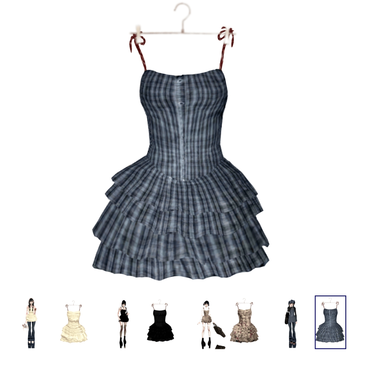 Mix C Y2K Dress 6color by simsfinds - The Sims 4 Custom Content