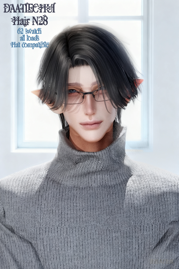 Alpha DAATIECHUI_Hair 28 by simsfinds - The Sims 4 Custom Content