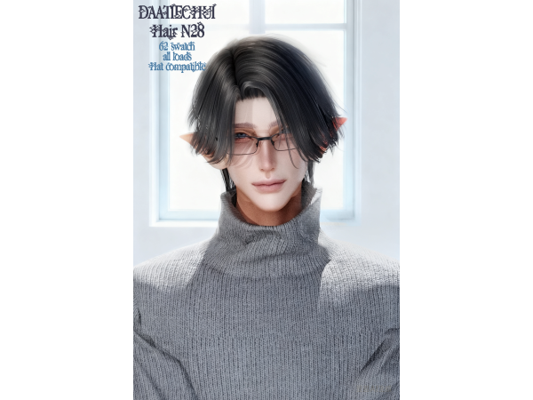 Alpha DAATIECHUI_Hair 28 - The Sims 4 Custom Content
