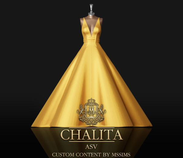 Alpha CHALITA ASV GOWN by simsfinds - The Sims 4 Custom Content