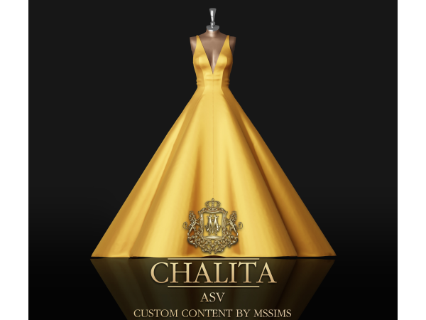Alpha CHALITA ASV GOWN by Mssims4 - The Sims 4 Custom Content