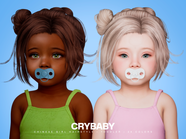 Alpha CRYBABY Chinese Girl Hairstyle I Toddler (Newsea) - The Sims 4 Custom Content
