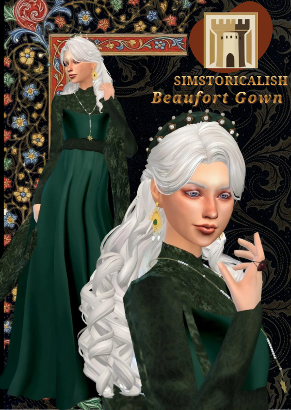 Maxis Match [Simstoricalish] Beaufort Gown by simsfinds - The Sims 4 Custom Content