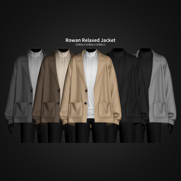 Alpha Rowan Relaxed Jacket by simsfinds - The Sims 4 Custom Content