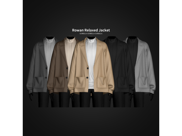 Alpha Rowan Relaxed Jacket by gorillax3 - The Sims 4 Custom Content