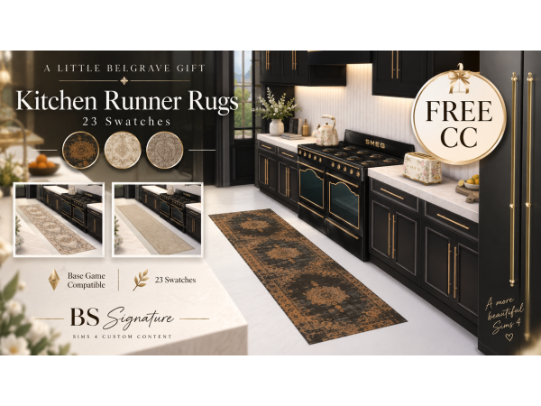 Mix A LITTLE EXTRA FROM BELGRAVE FREE KITCHEN RUNNER RUG by bssignature - The Sims 4 Custom Content