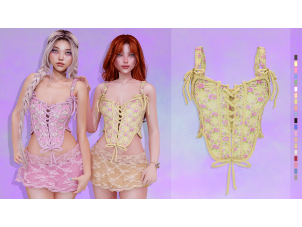 Alpha Garden Corset - The Sims 4 Custom Content