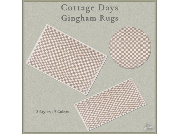 Maxis Match Cottage Days Gingham Rugs - The Sims 4 Custom Content