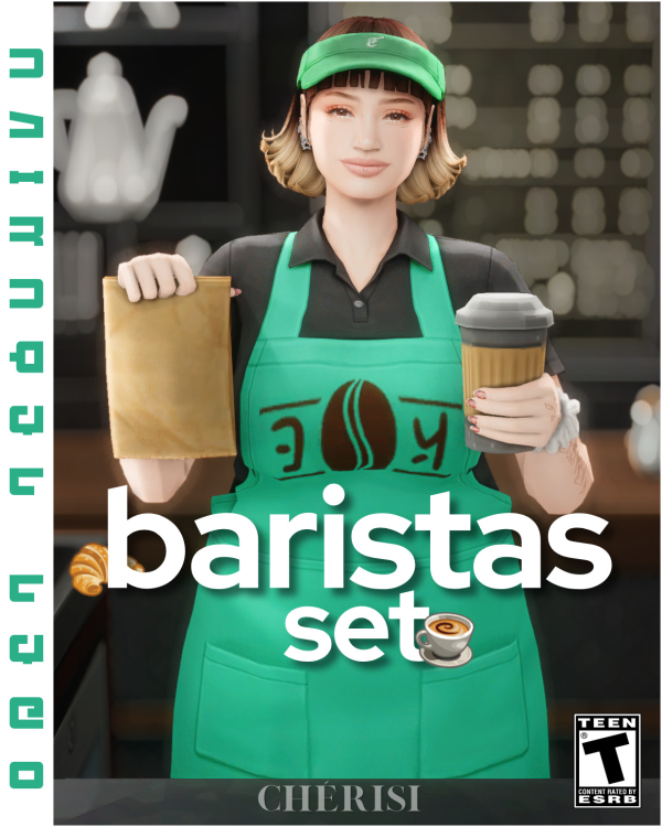 Maxis Match Barista Set Animated Deco Sims (Functional) by simsfinds - The Sims 4 Custom Content