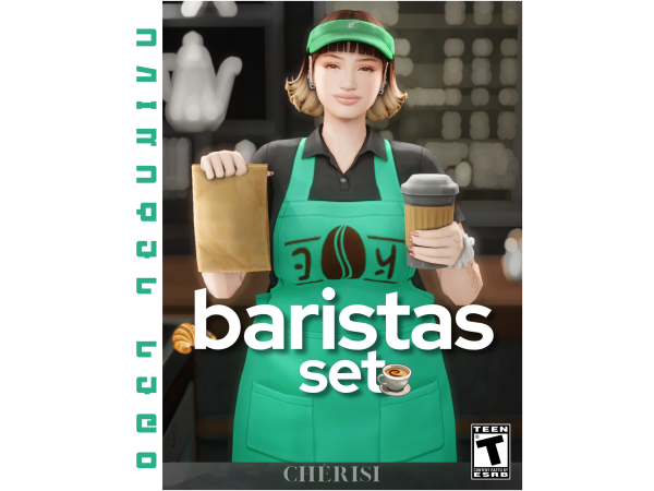 Maxis Match Barista Set Animated Deco Sims (Functional) - The Sims 4 Custom Content