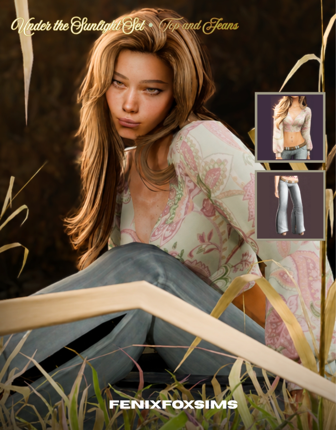 Mix Catch Me Under The Sunlight Set by fenixfoxsims - The Sims 4 Custom Content