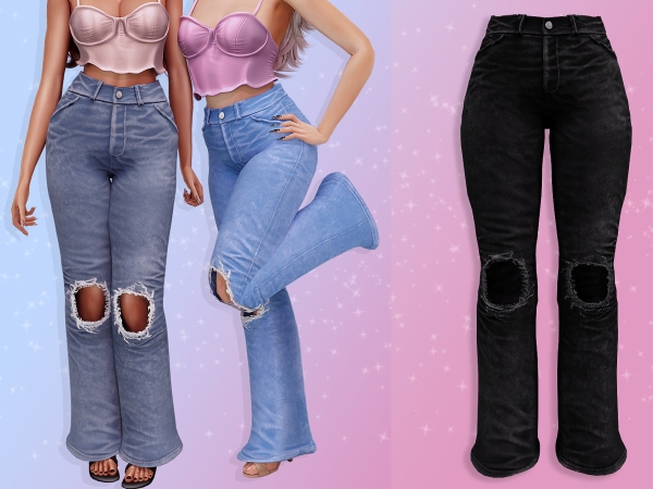 Alpha Rosie Jeans - The Sims 4 Custom Content