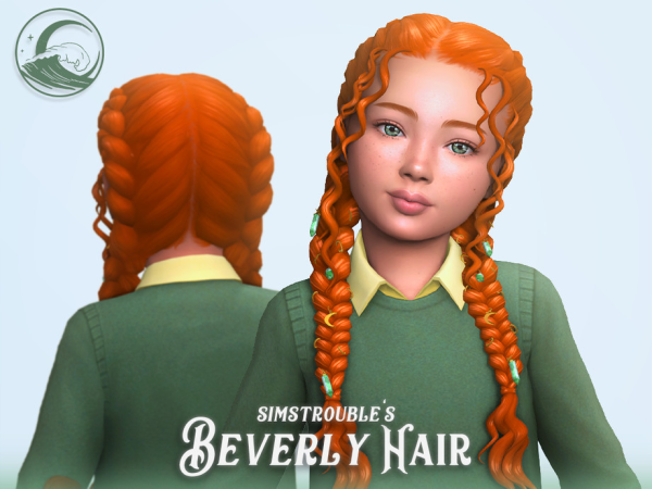 Maxis Match Beverly Hairstyle Kids Conversion by simstrouble - The Sims 4 Custom Content