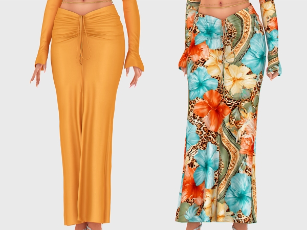 Alpha Kiana Long Skirt - The Sims 4 Custom Content
