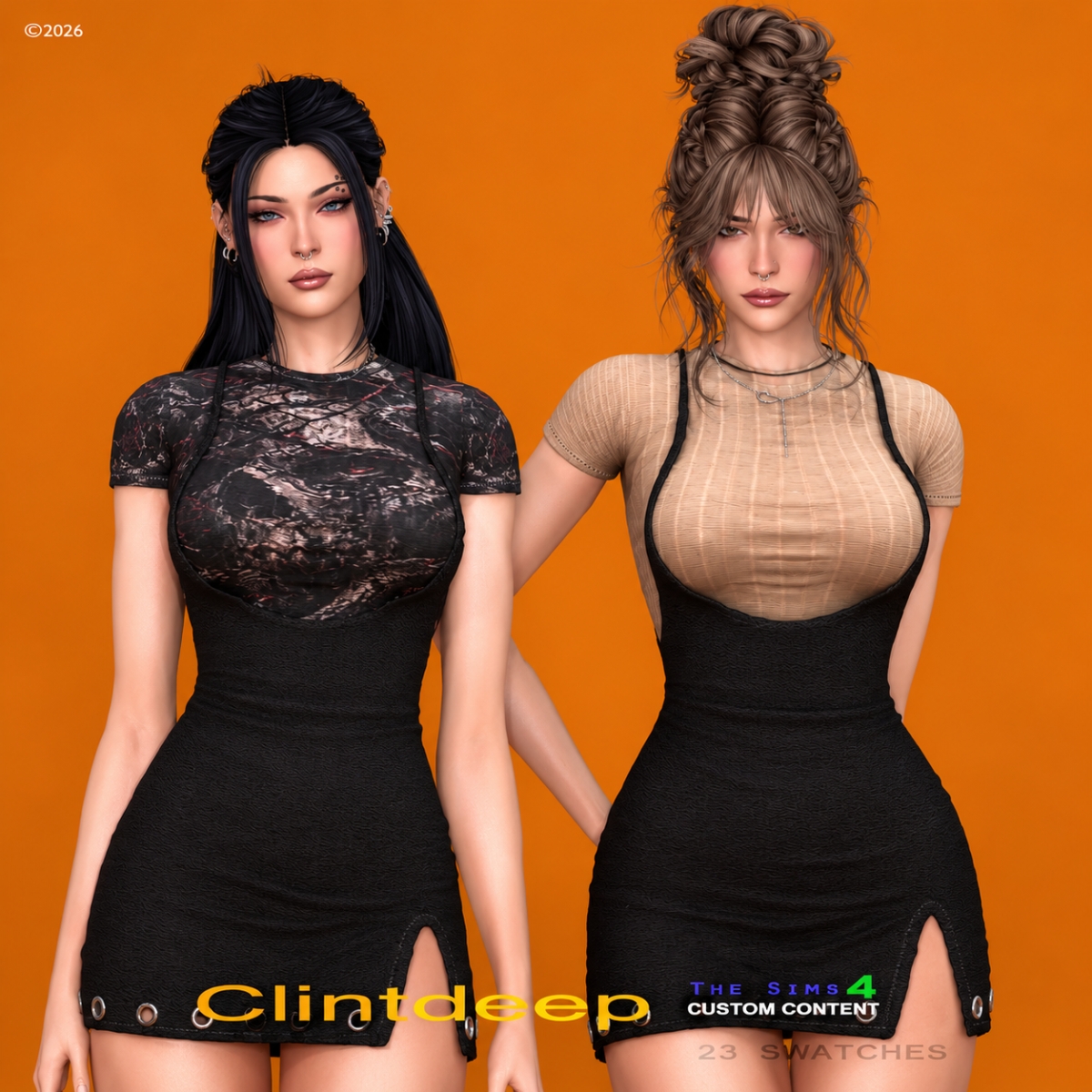 Alpha Clintdeep Camille Suspender Mini Dress by clintdeep - The Sims 4 Custom Content