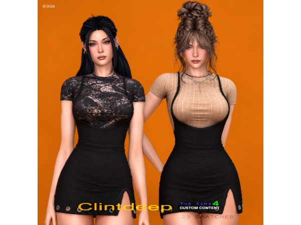Alpha Clintdeep Camille Suspender Mini Dress - The Sims 4 Custom Content