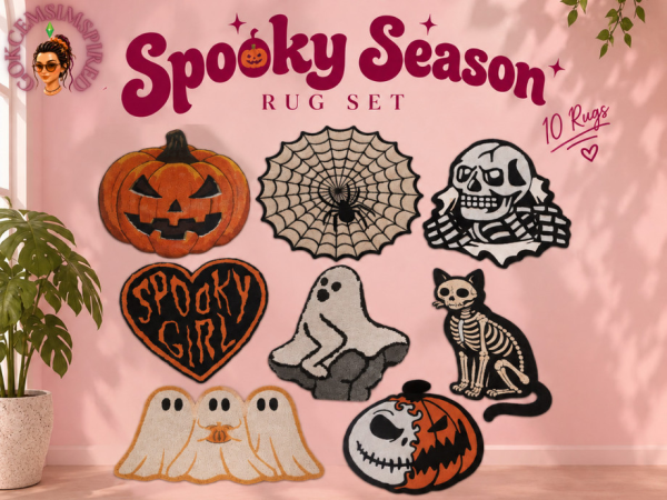 Alpha Spooky Season Rug Set by gokcemsims - The Sims 4 Custom Content