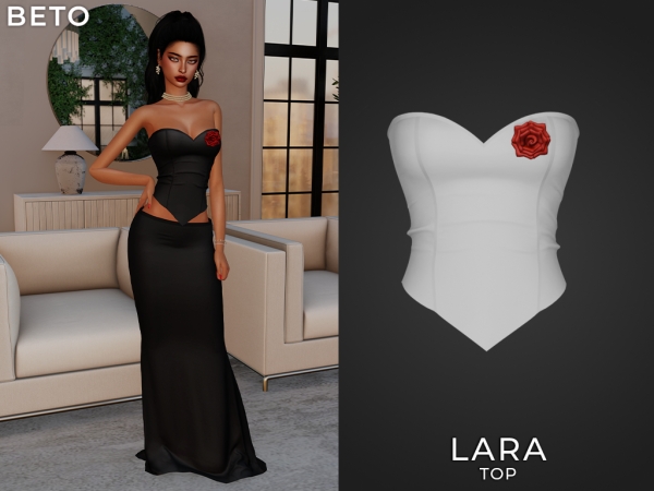 Alpha Lara Top - The Sims 4 Custom Content
