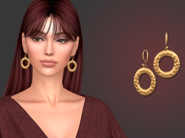 Alpha Open Circle Dangle Earrings - The Sims 4 Custom Content