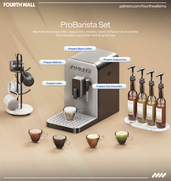 Alpha ProBarista Set by simsfinds - The Sims 4 Custom Content