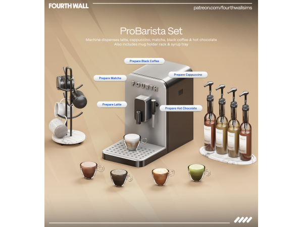Alpha ProBarista Set by fourthwallsims - The Sims 4 Custom Content