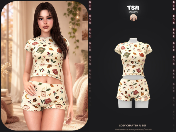 Alpha SET Cozy Chapter Pj Set - The Sims 4 Custom Content