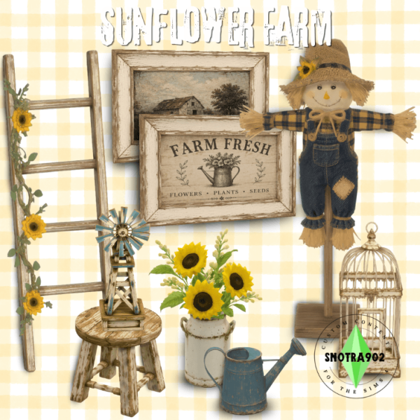 Mix Sunflower Farm by simsfinds - The Sims 4 Custom Content