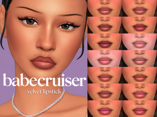 Maxis Match velvet lipstick by babecruiser - The Sims 4 Custom Content