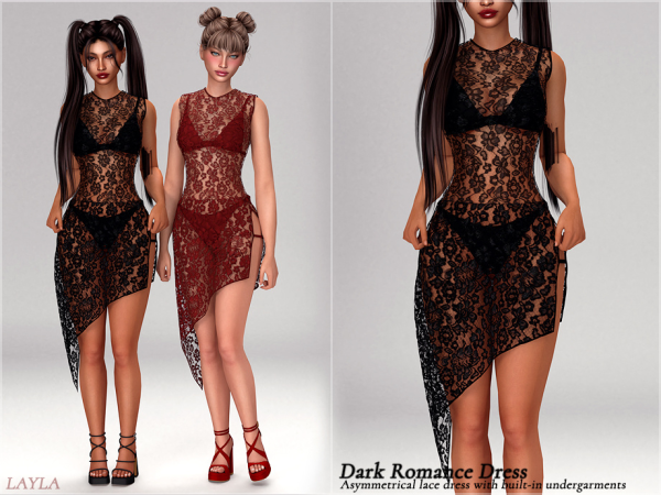 Alpha patreon Dark Romance Dress - The Sims 4 Custom Content