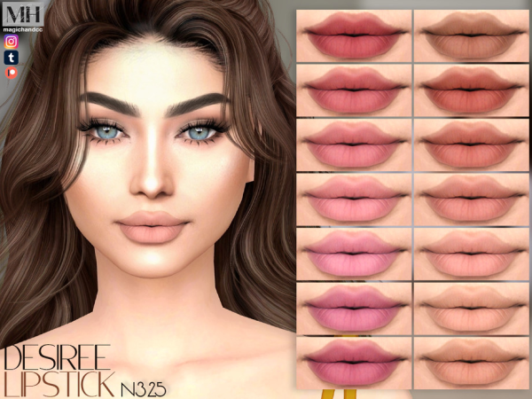 Alpha Desiree Lipstick by MagicHand - The Sims 4 Custom Content