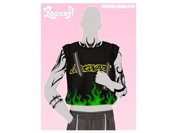Maxis Match Zipped Tank Top TOP109 by Learxfl - The Sims 4 Custom Content