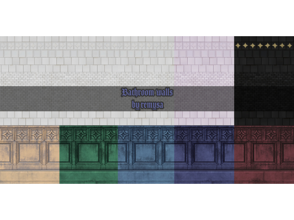 Mix Hogwarts Legacy bathroom walls by remysa_meow - The Sims 4 Custom Content