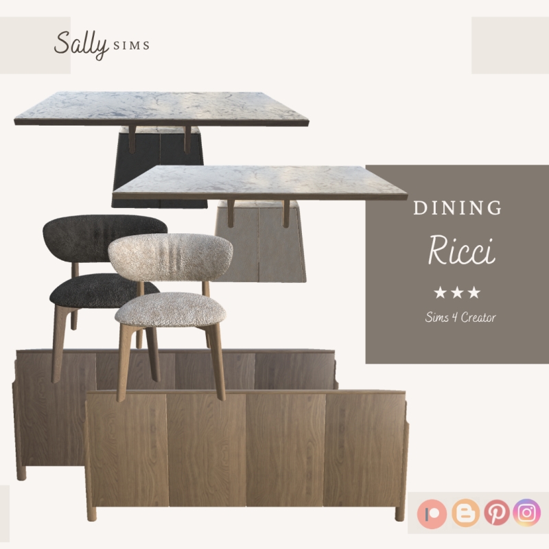 Alpha Dining RICCI by sally4sims - The Sims 4 Custom Content