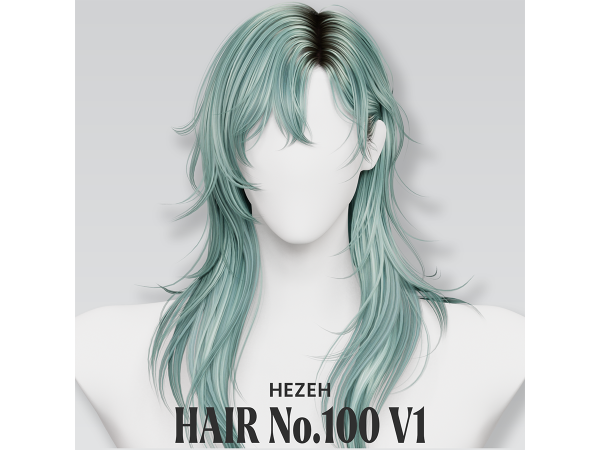 Alpha [Hezeh]Hair No100 V1 - The Sims 4 Custom Content