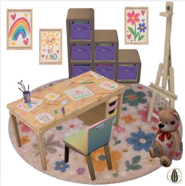 Maxis Match Little Artist Corner by simsfinds - The Sims 4 Custom Content