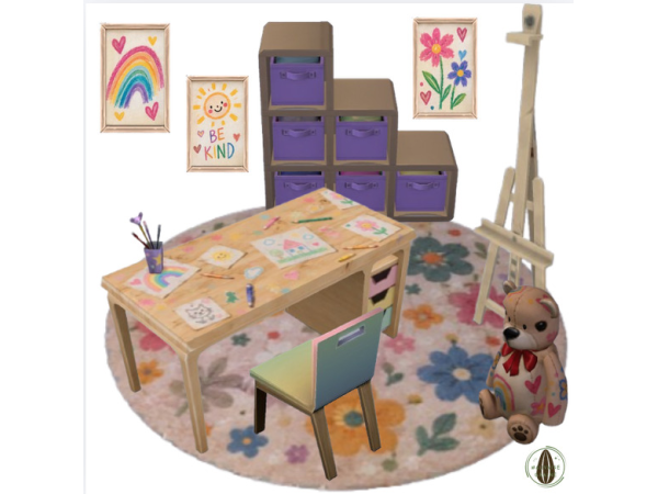 Maxis Match Little Artist Corner by MauvaiseGraine - The Sims 4 Custom Content