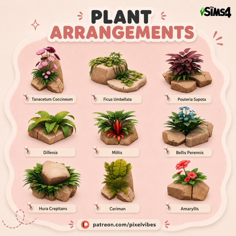 Mix Plant Arrangements by pixelvibes - The Sims 4 Custom Content
