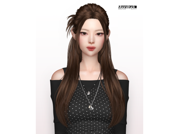 Alpha [SIMS4] HAIR NO023 V1 by MoonstrucK_3D - The Sims 4 Custom Content