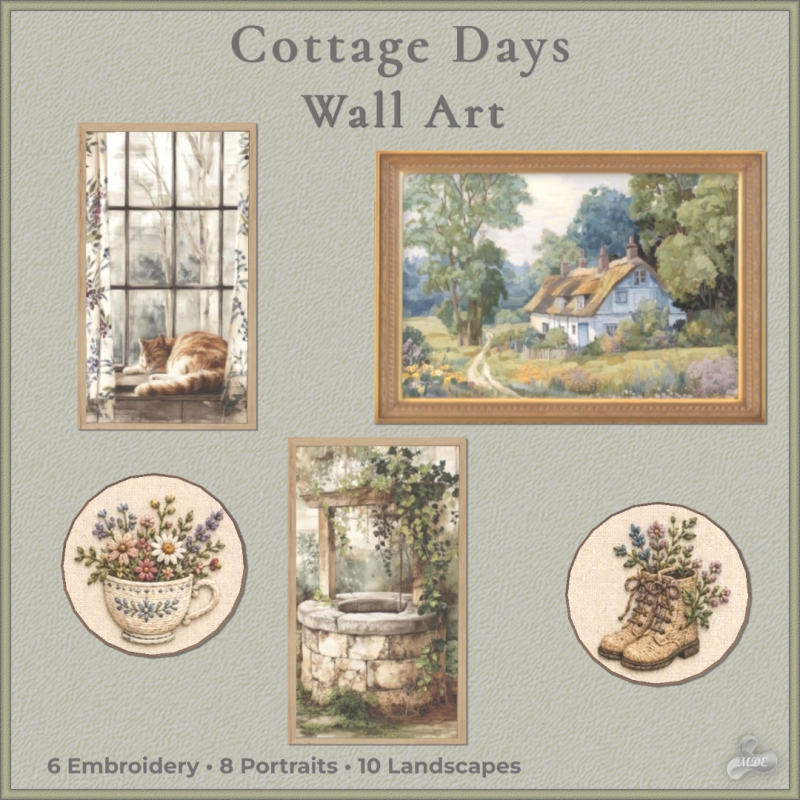 Maxis Match Cottage Days Wall Art by mde - The Sims 4 Custom Content