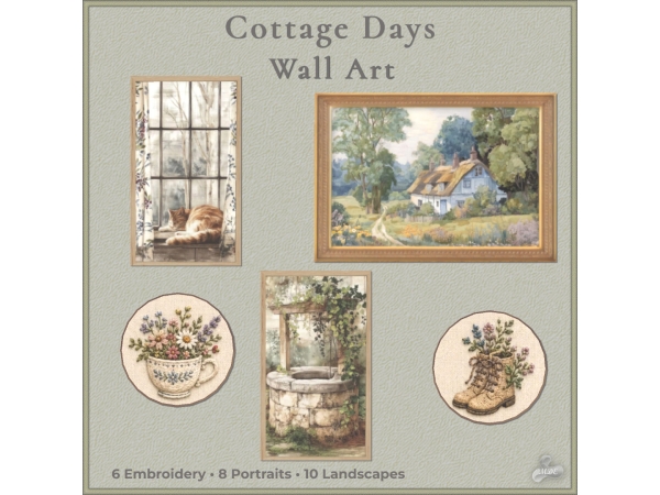 Maxis Match Cottage Days Wall Art - The Sims 4 Custom Content