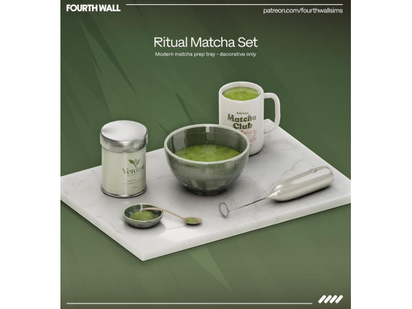 Alpha Ritual Matcha Set by fourthwallsims - The Sims 4 Custom Content