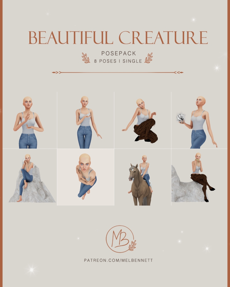 Mix Beautiful Creature Posepack by melbennett - The Sims 4 Custom Content