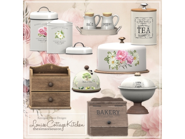 Alpha [KHD] Louise Cottage Kitchen Set - The Sims 4 Custom Content