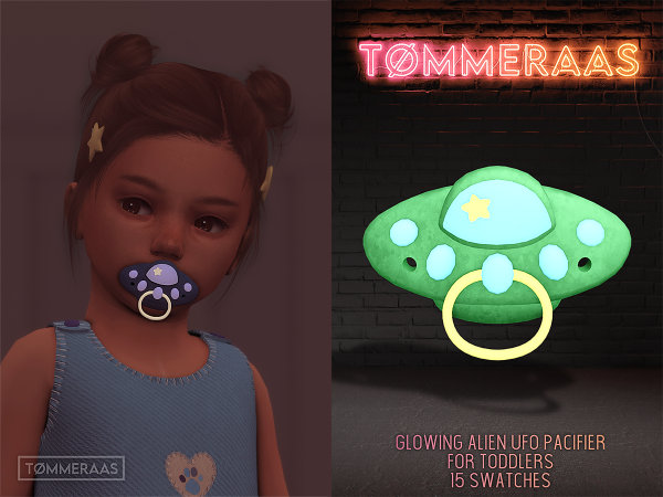 Mix TØMMERAAS GLOWING Alien Pacifier for Toddlers - The Sims 4 Custom Content