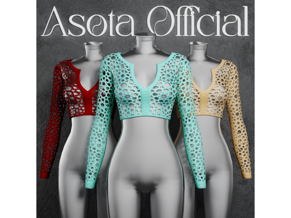 Alpha [ASOTA OFFICIAL] Asora Celestial Mesh Top - The Sims 4 Custom Content