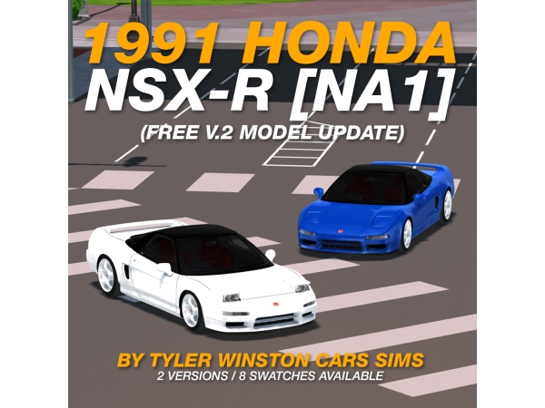 Alpha Tyler Winston Cars 1992 Honda NSX R (NA1) V2 Model Update - The Sims 4 Custom Content