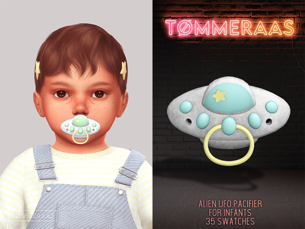 Mix TØMMERAAS Alien UFO Pacifier for Infants - The Sims 4 Custom Content