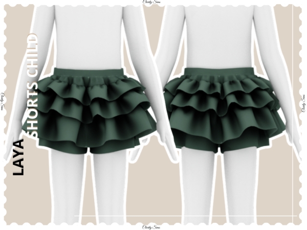 Alpha Laya Shorts Child - The Sims 4 Custom Content